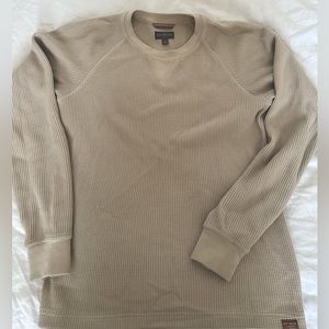 LL Bean Signature Thermal Waffle Crew Neck Shirt Knit Long Tee
